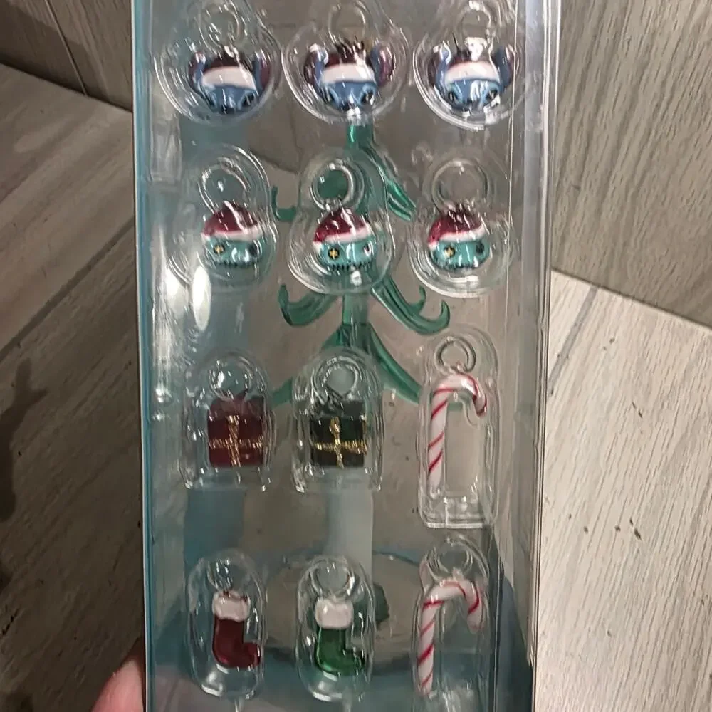 Disney Lelo And Stitch Glass Christmas Tree Light Up Table Top Holiday Decor